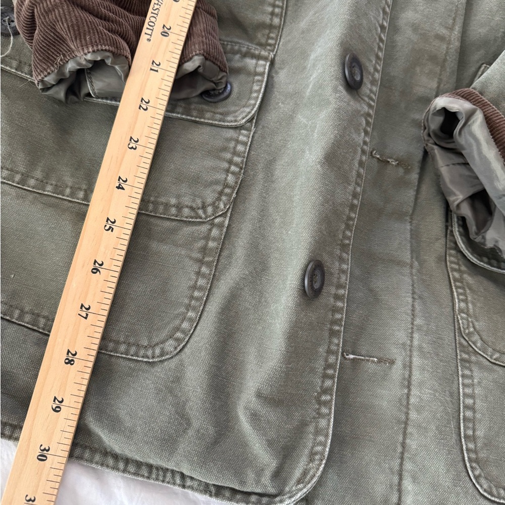 Orvis Men's Green Chore Jacket with Brown Corduroy Accents EUC 0053 - Picture 7 of 8